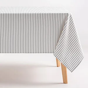 Скатертина GAMUSI прямокутна бавовна 160x300 см Stripe Navy Blue - Фото 1