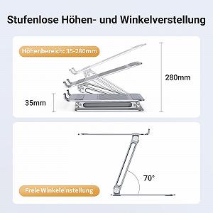 Подставка для ноутбука UGREEN Регулируемая по высоте Складная Вентилируемая Совместима со всеми ноутбуками 10-17,3 дюймов Silver synthetic.ua - Фото 1