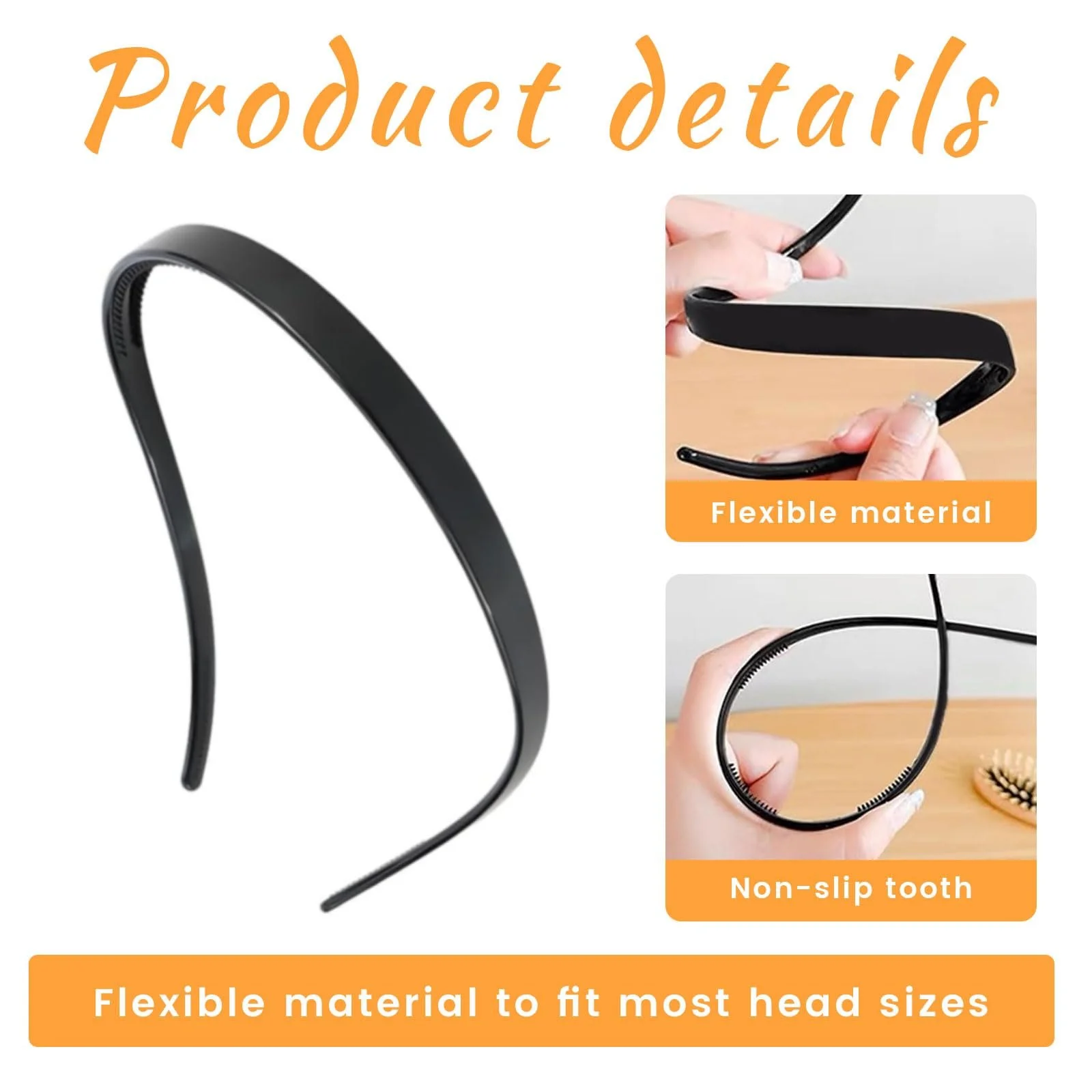 Обруч для волосся VelvetGlow 6 штук, фото №3