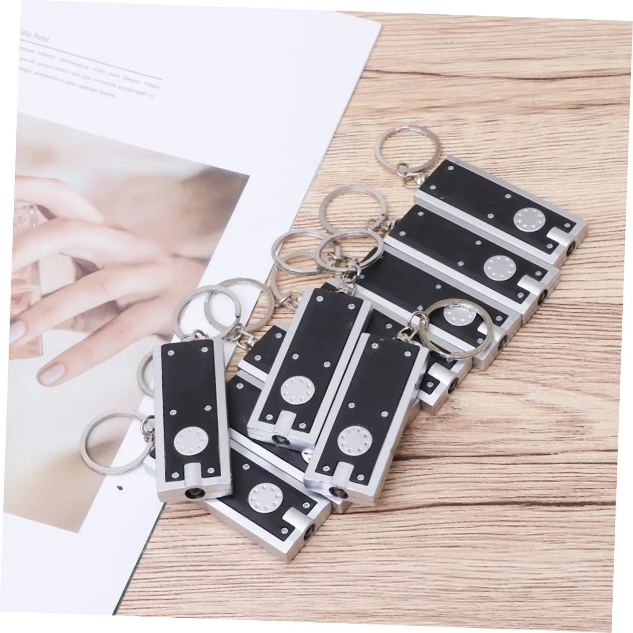 Ліхтарик на ключі Tofficu Міні, чорний, 10 шт, фото №9