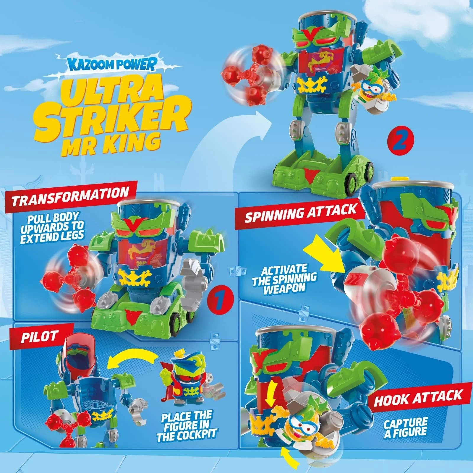 Робот Superthings Kazoom Power Ultra Striker Mr. King, фото №4