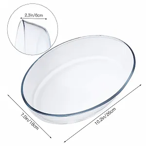 Форма для запікання скляна овальна велика термостійка прозора synthetic.ua - Фото 1