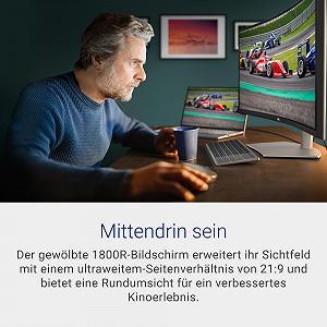 Монітор Dell S3422DW 34-дюймовий, WQHD 3440 x 1440, вигнутий, 100 Гц, 8 мс, 2 x HDMI, чорний synthetic.ua - Фото 1