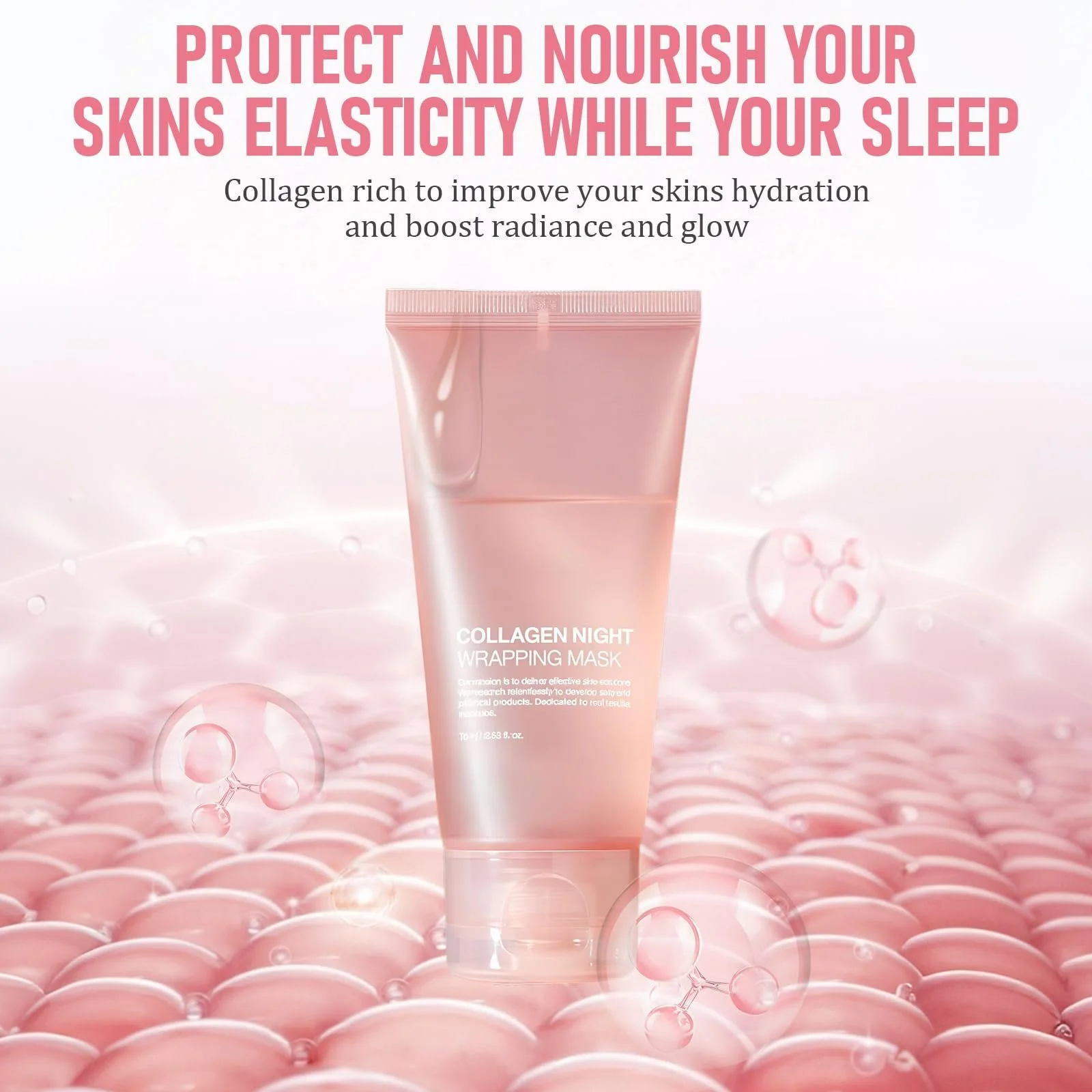 Маска Колагенова з вітаміном Е для обличчя, маска для обличчя проти зморшок, глибоко зволожуюча, фото №6