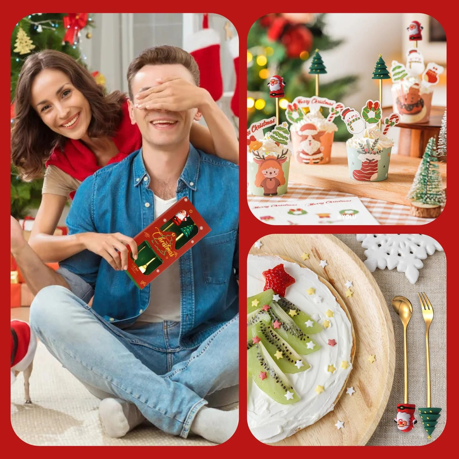 Набор Рождественских Ложек, Рождественские Столовые Приборы, Рождественская Ложка, Кофейная Ложка, Принадлежности для Рождественской Вечеринки, Набор Рождественских Кофейных Ложек из Нержавеющей Стали, Ложка для Смешивания для Украшения Рождественского Стола, фото №5