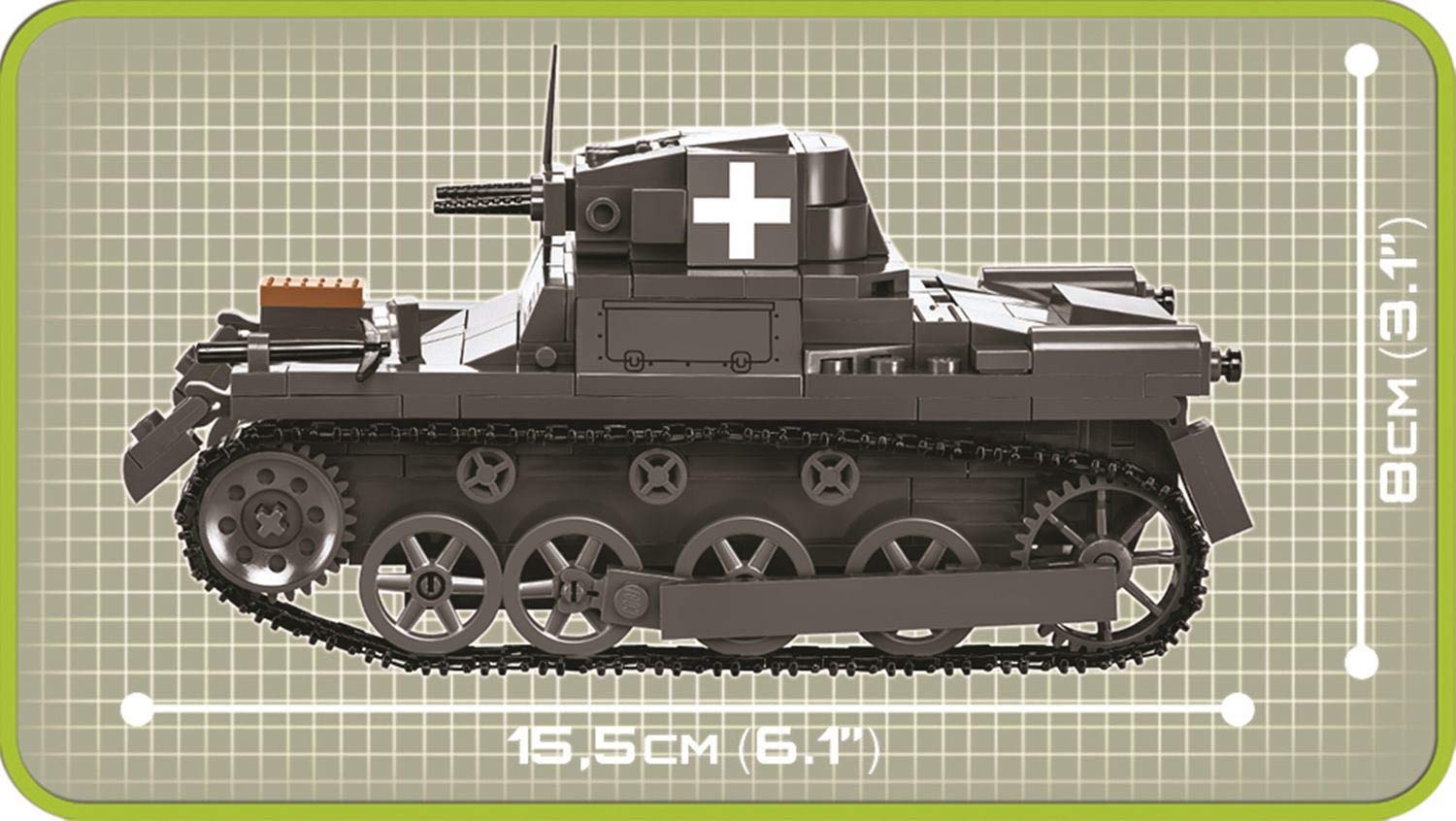 Игрушка-конструктор Juminox Small Army Версия A Немецкий легкий танк Игровые блоки + Коврик для мыши, фото №5