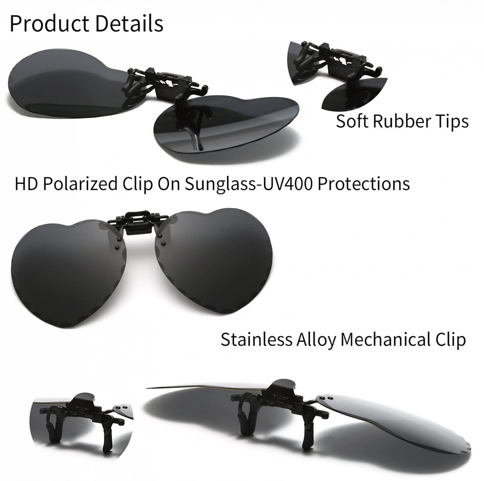 Сонцезахисні окуляри Серце YAMEIZE Поляризовані кліпси для чоловіків та жінок Антиблікові, фото №5