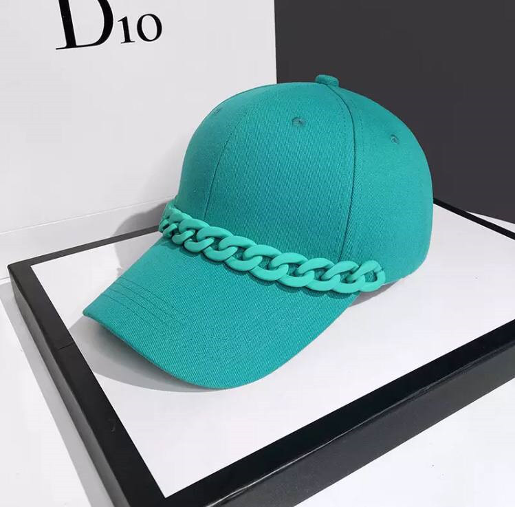 Кепка-бейсболка с цепочкой 8437 бирюзовая, фото №1 Кепка-бейсболка с цепочкой 8437 бирюзовая, фото №1