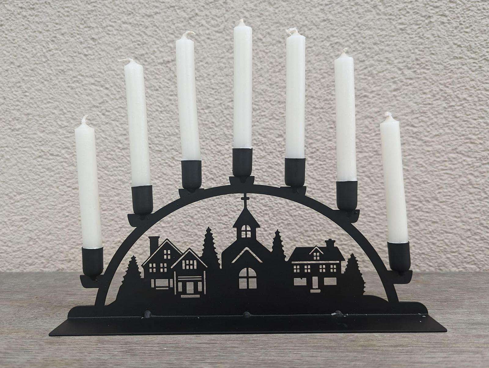 Подсвечник Light Arch Christmas Village Candle Holder Swag Arch Christmas Черный, фото №4