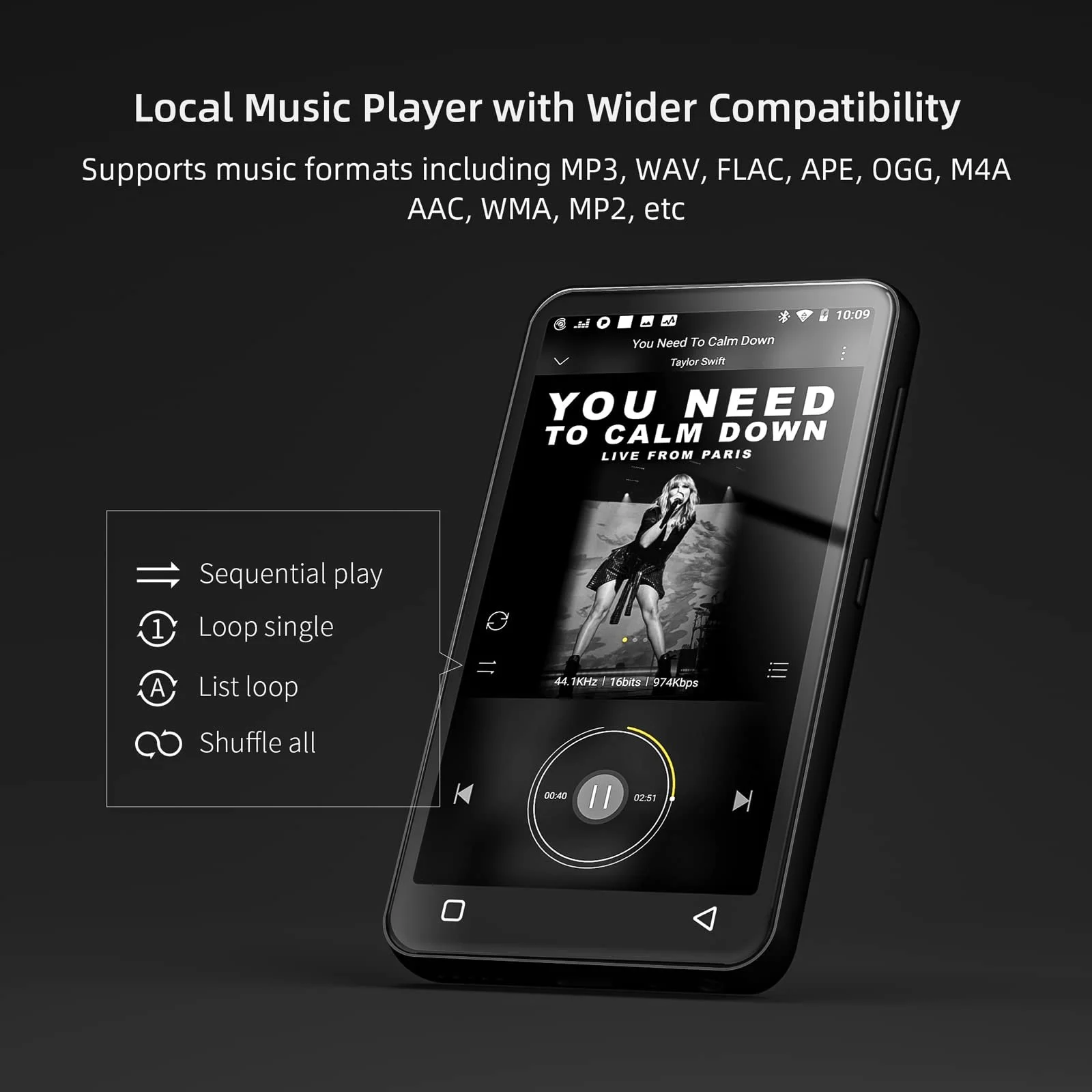 MP3-плеер innioasis G1 Bluetooth Wi-Fi Черный, фото №3