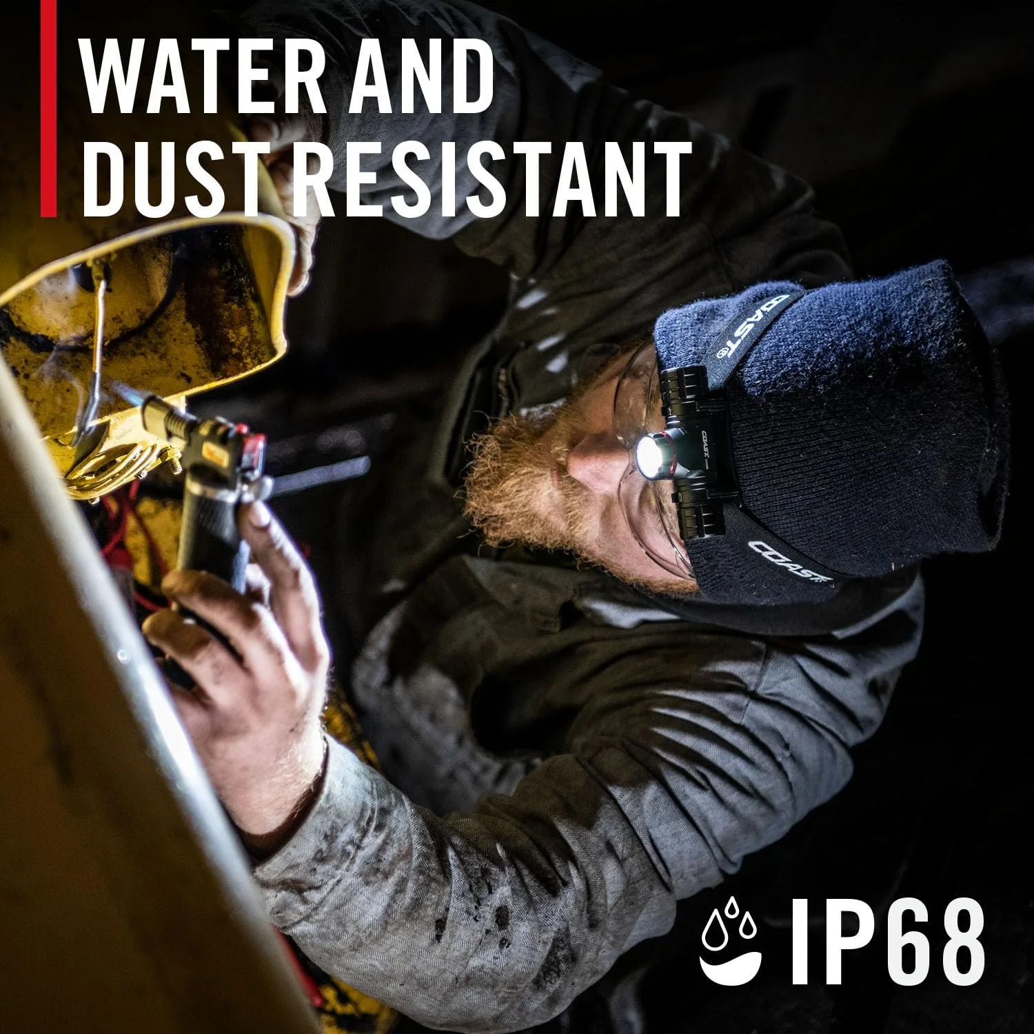 Налобний ліхтар Coast XPH30R 1200 люмен з фокусуванням, USB-C акумуляторний, подвійного живлення, світлодіодний, з магнітною основою, чорний, фото №5