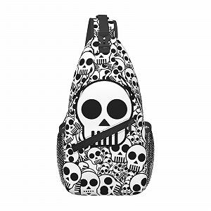 Рюкзак крос-боді Black and White Skull Print Unisex Black - Фото 1