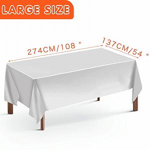 Скатертини одноразові 4 шт Прямокутні 137 x 274 см Білий synthetic.ua - Фото 1