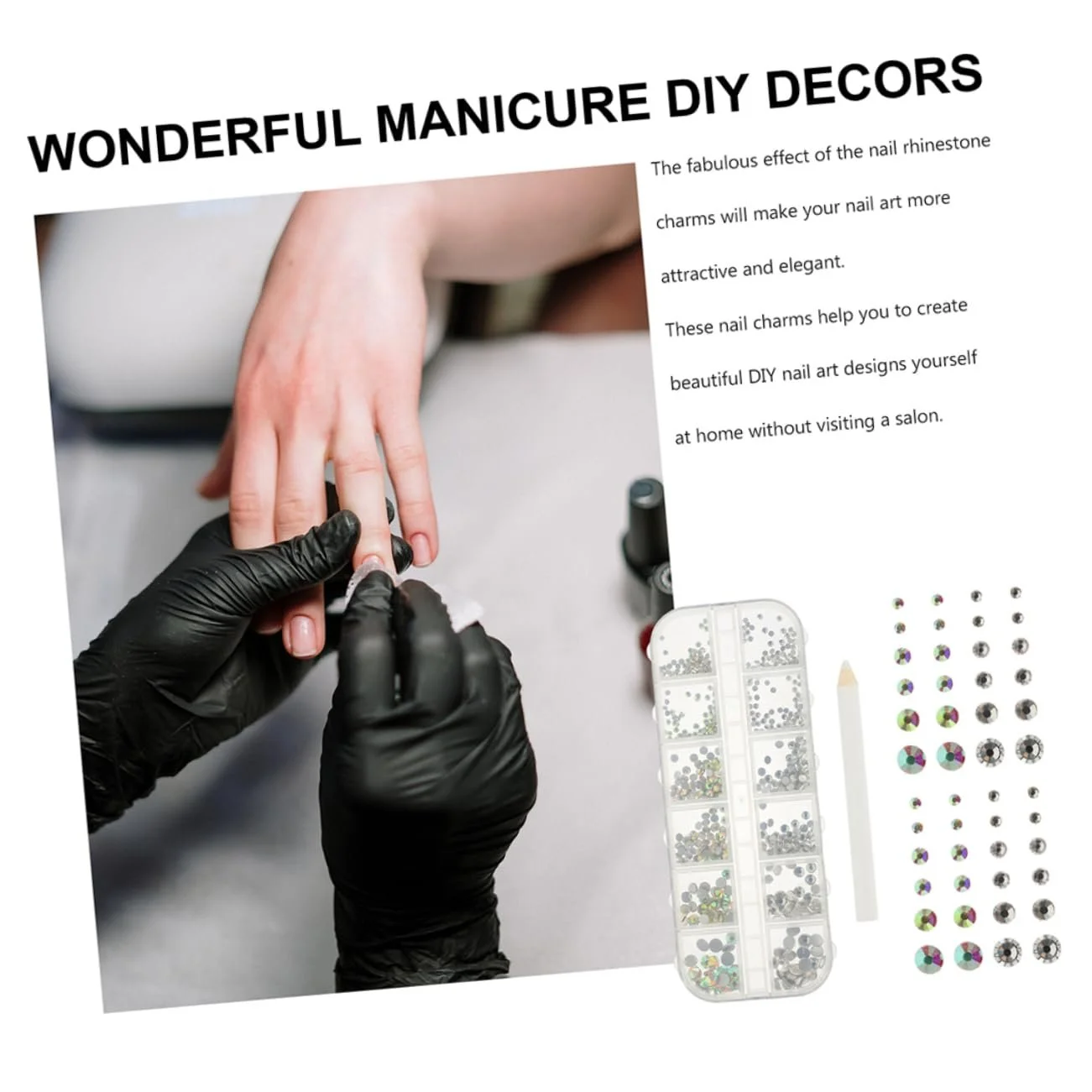 Стразы для ногтей Healvian 2 набора Бриллианты Стекло DIY Декоративный набор Бриллианты для ногтей Стразы Бриллианты для рукоделия Хрустальный набор 3D декор, фото №7