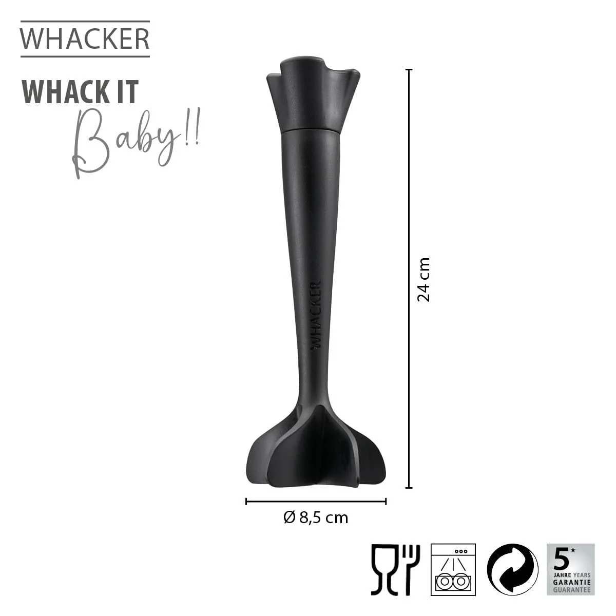Измельчитель для фарша GEFU Whacker Термостойкий пластик Черный, фото №2