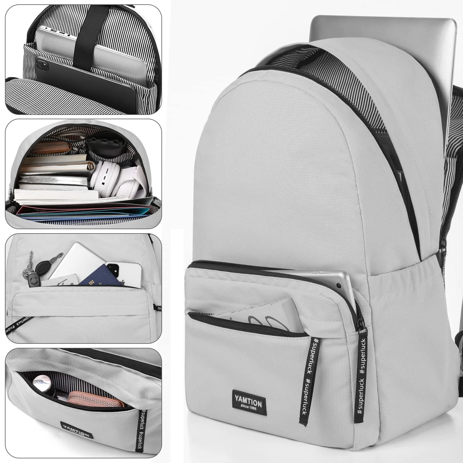 Рюкзак для ноутбука YAMTION School 17.3" 31 л USB антикрадій сірий, фото №2 Рюкзак для ноутбука YAMTION School 17.3" 31 л USB антикрадій сірий, фото №2