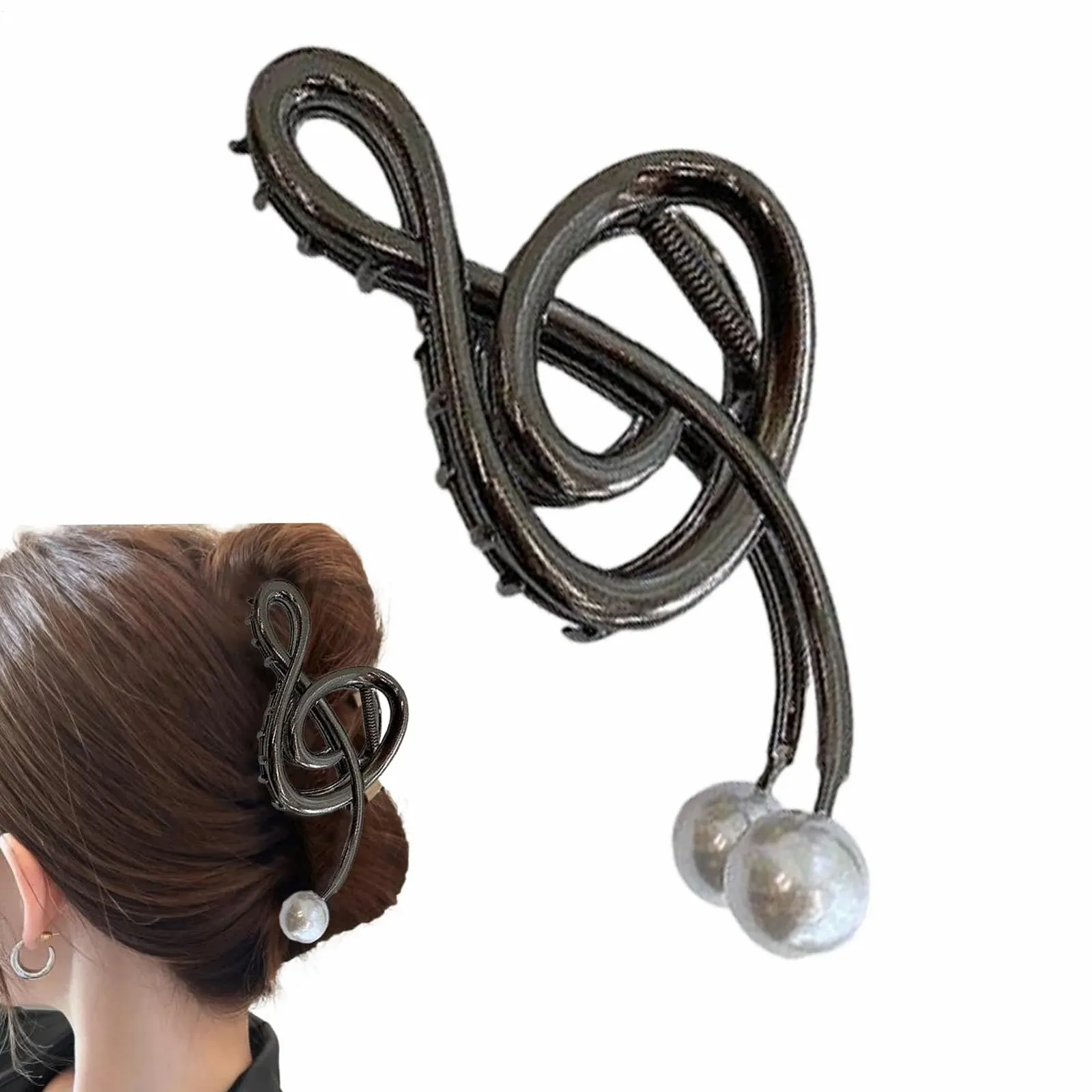 Металлическая заколка для волос с музыкальной нотой, фото №7