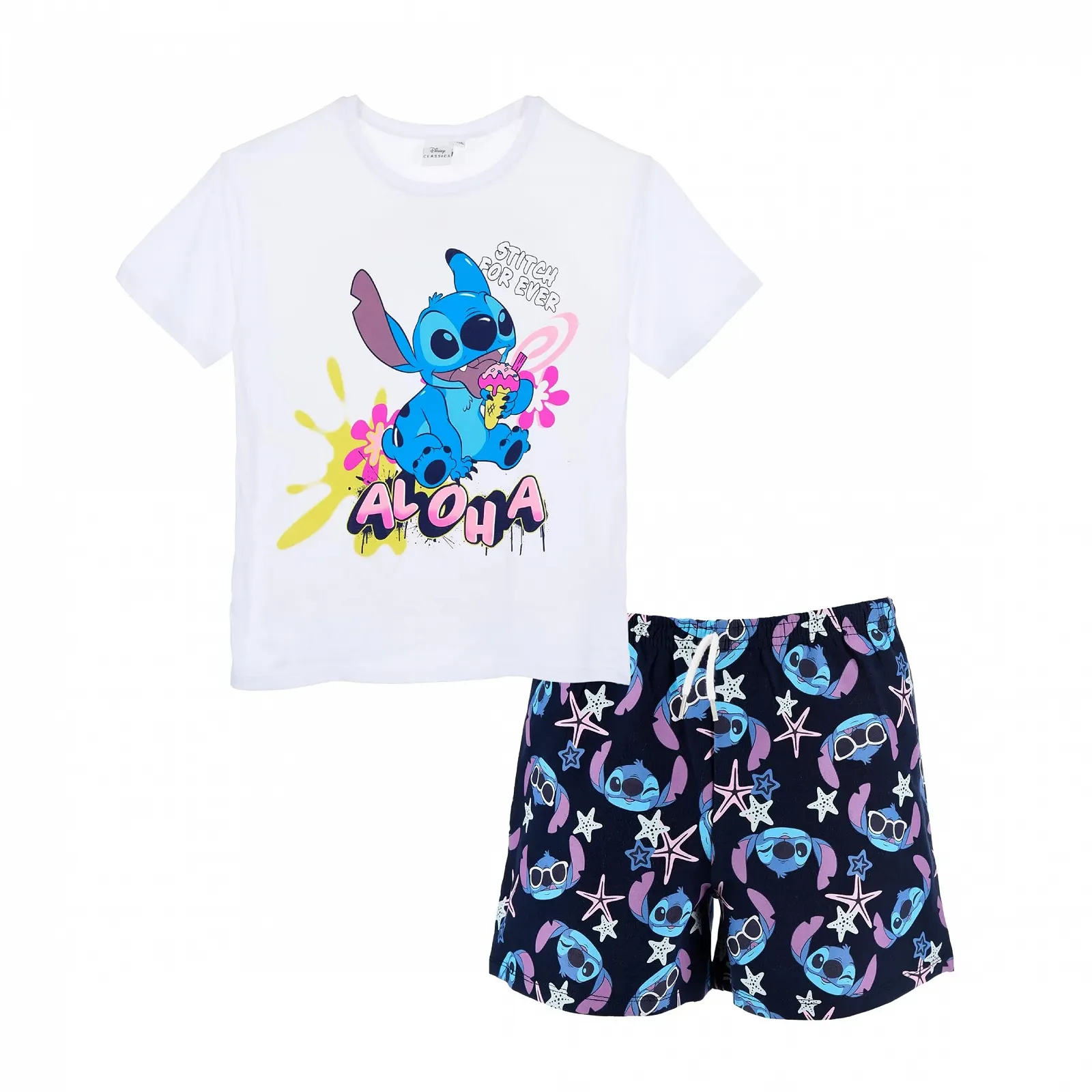 Піжама Disney Stitch Комплект з 2 предметів: футболка та шорти, фото №1 Піжама Disney Stitch Комплект з 2 предметів: футболка та шорти, фото №1