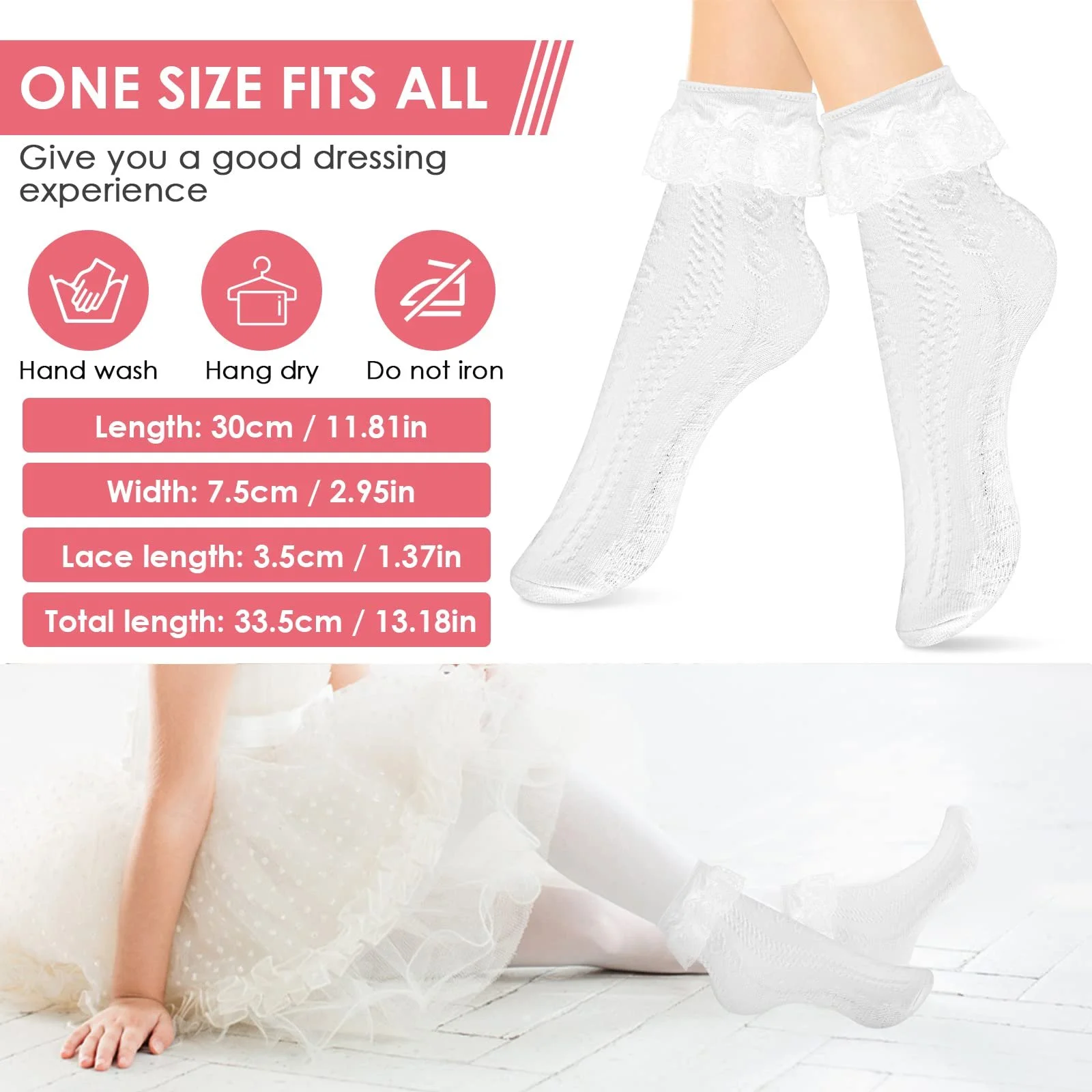 Шкарпетки Sibba Ruffle Liner мереживні, до щиколотки, 1 пара, фото №6