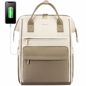 Рюкзак для ноутбука LOVEVOOK 15.6 дюймів Водонепроникний USB Charging Port Beige Grey - Фото 1