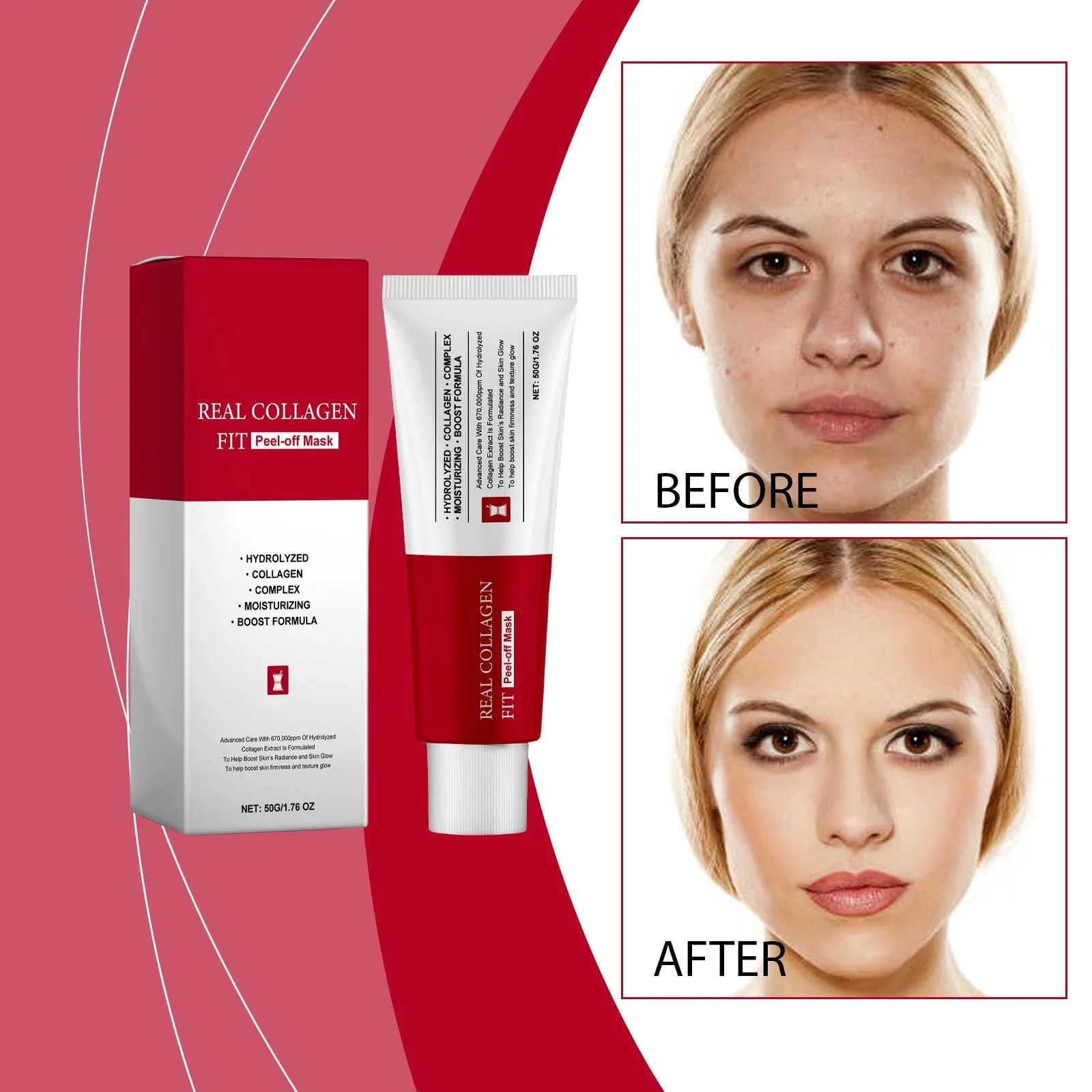 Маска для обличчя Real Collagen Fit, нічна маска Collagen Night Wrapping (2 штуки), фото №6