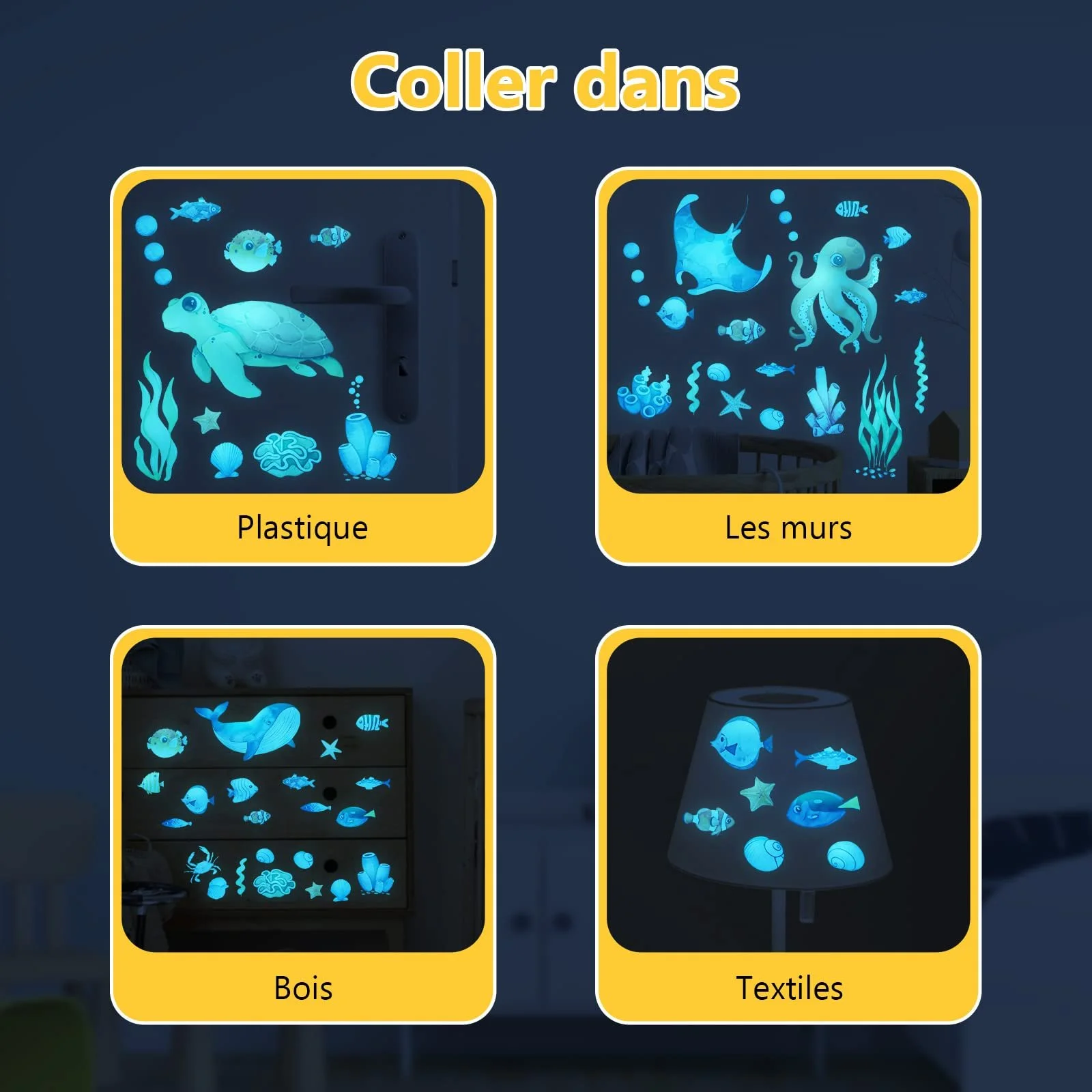 Наклейка на стіну Світні зірки Морські тварини Світна флуоресцентна Морський світ, фото №6 Наклейка на стіну Світні зірки Морські тварини Світна флуоресцентна Морський світ, фото №6