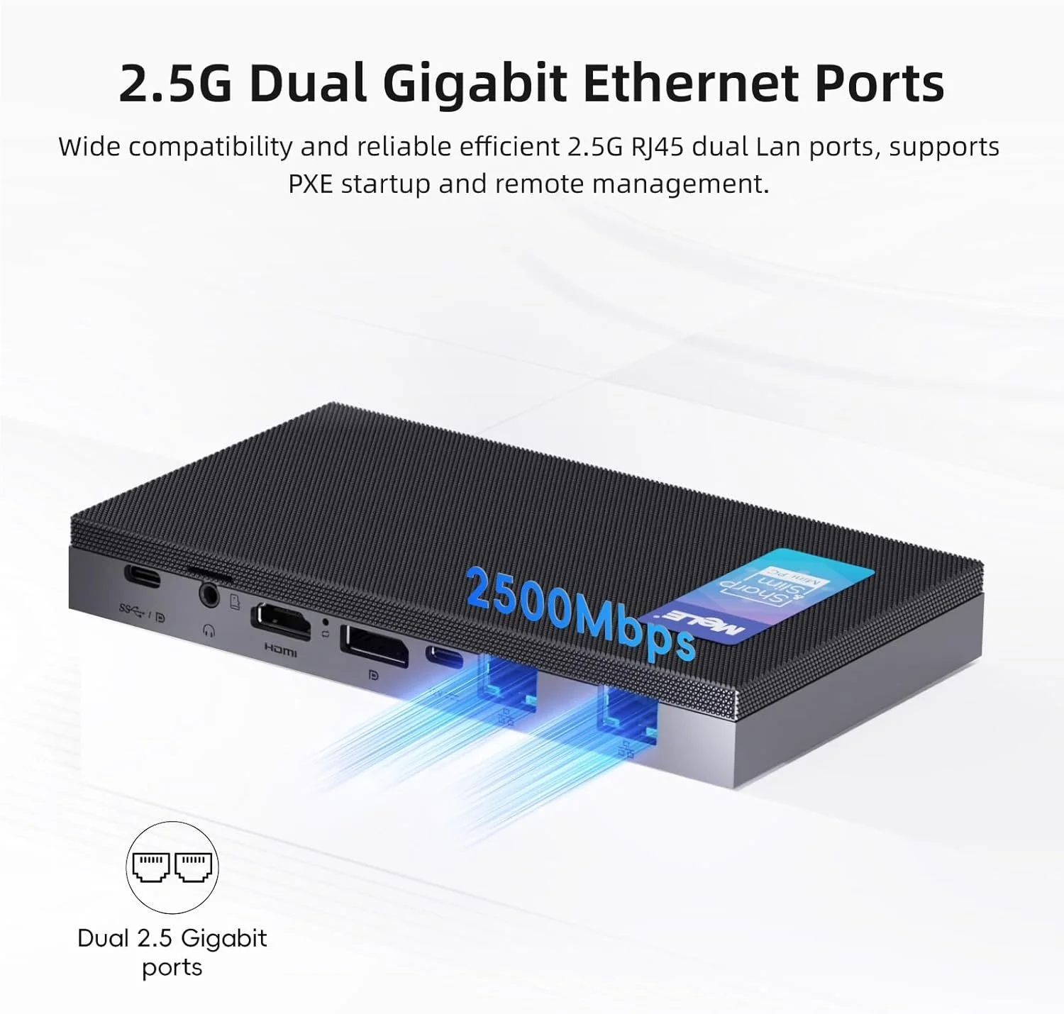 Міні ПК MeLE Quieter DL F5Q / Intel N100 / RAM 16GB / SSD 512GB / 2 х HDMI / LAN / Wi-Fi 5 / Bluetooth 5.1 / Windows 11 / Black, фото №7 Міні ПК MeLE Quieter DL F5Q / Intel N100 / RAM 16GB / SSD 512GB / 2 х HDMI / LAN / Wi-Fi 5 / Bluetooth 5.1 / Windows 11 / Black, фото №7