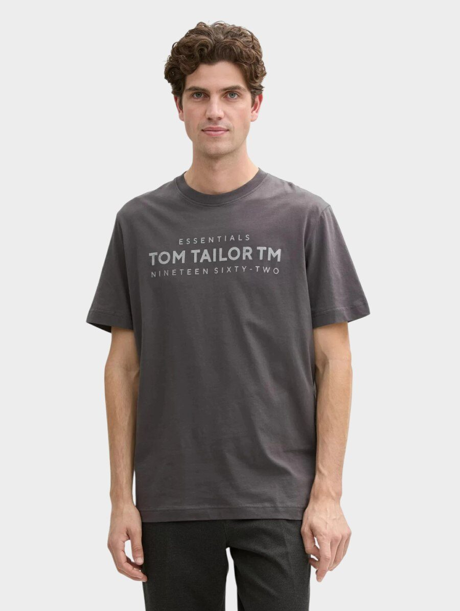 Футболка MEN'S  1045631-10899 Tom Tailor Темно-сірий L, фото №1