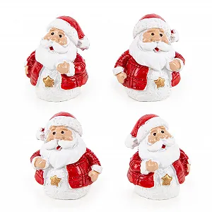 Фигурки Дед Мороз Logbuch-Verlag, 12 шт, миниатюрный подарок, красный, белый synthetic.ua - Фото 1
