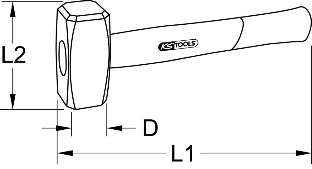 Кувалда KS Tools 142.5125 з ручкою з ясена 1250 г, фото №3 Кувалда KS Tools 142.5125 з ручкою з ясена 1250 г, фото №3