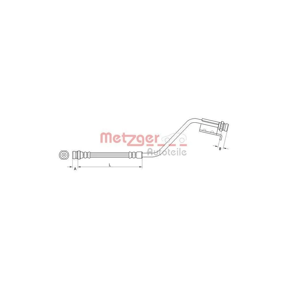 Гальмівний шланг METZGER 4110825 для HYUNDAI KIA, задня вісь зліва, фото №1