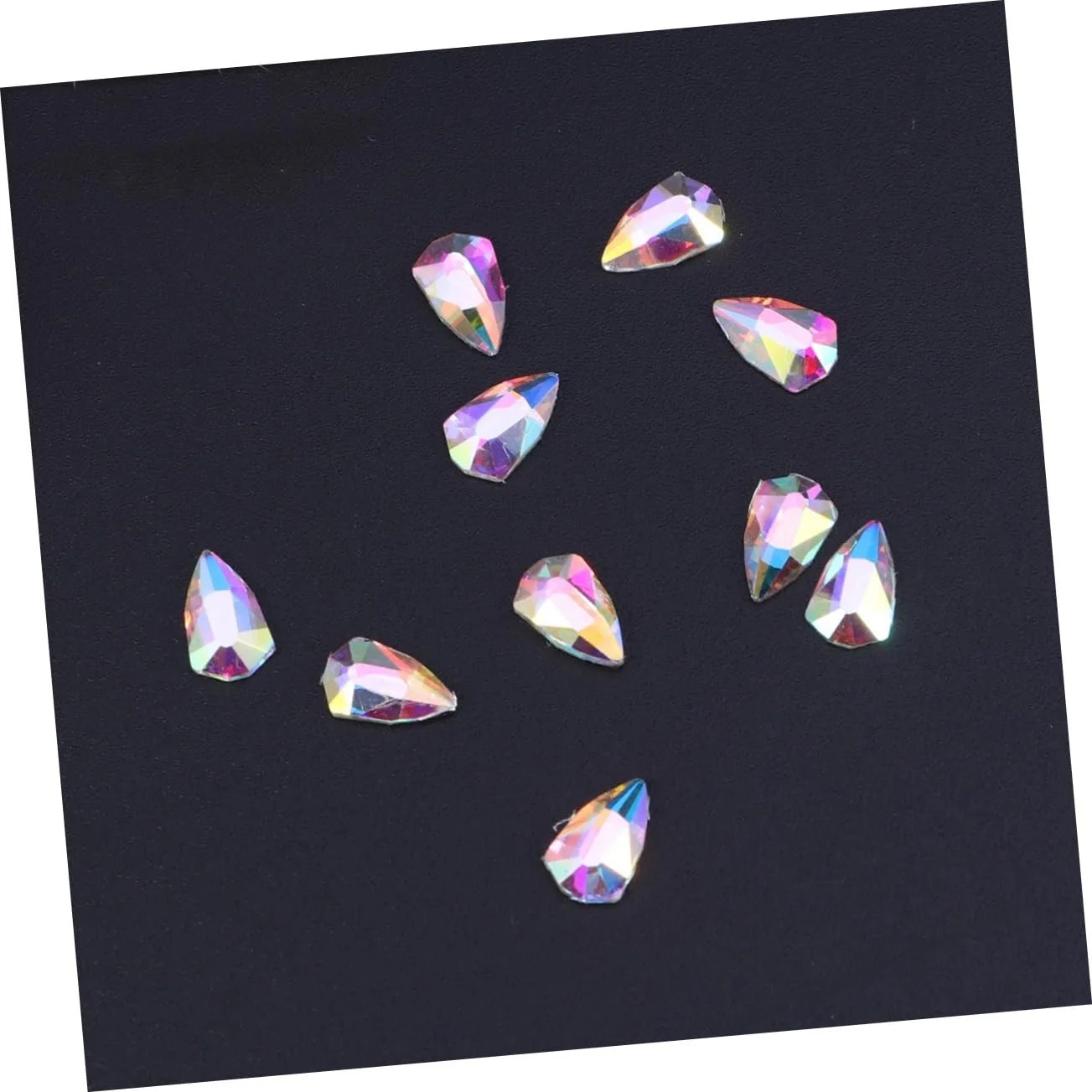 Стрази Housoutil, 10 шт., кристали блискучі, різнобарвні, фото №6