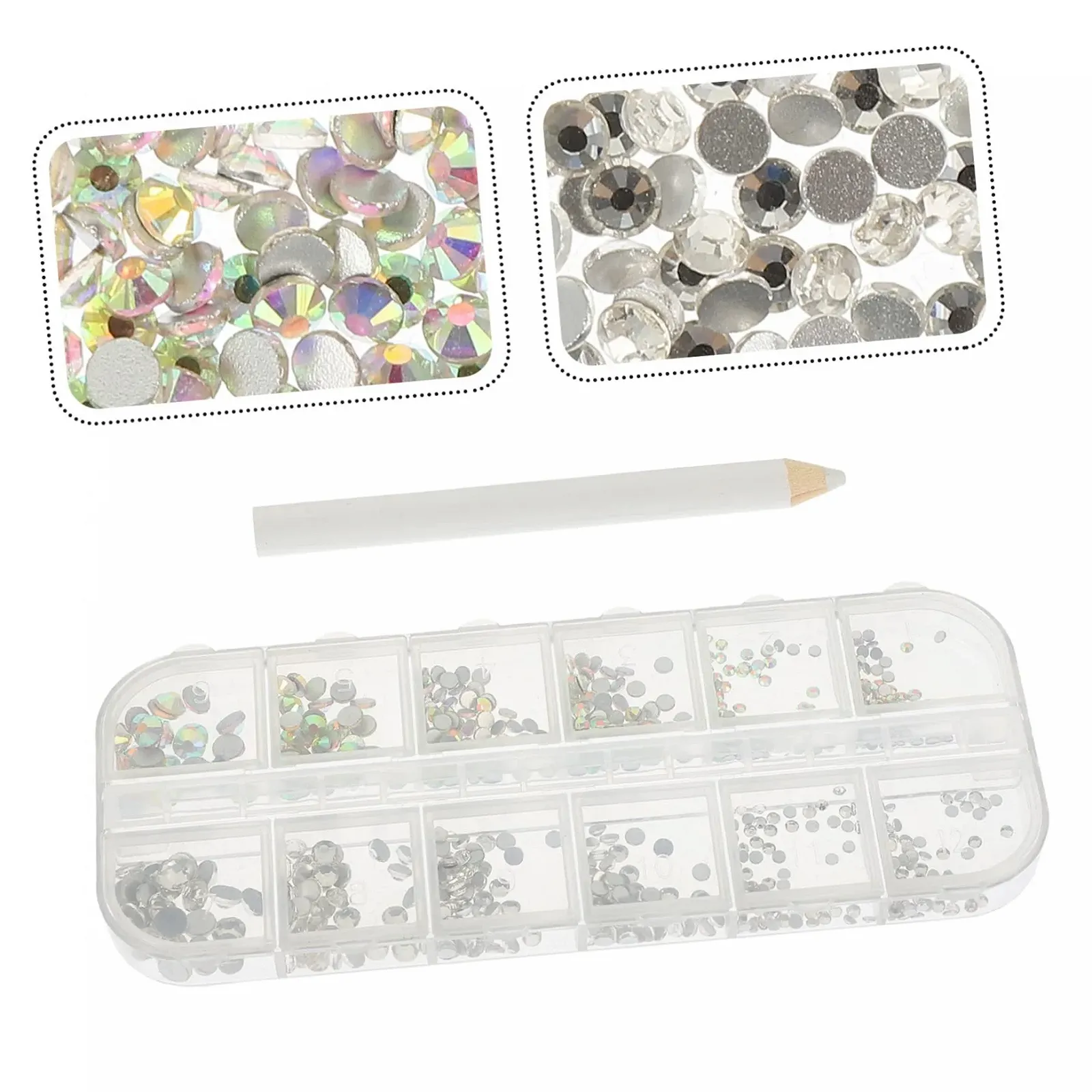 Кристаллы для ногтей Healvian, 3 набора, крупные стразы для рукоделия, наклейки для ногтей, прозрачные наклейки, 3D инструменты для макияжа, ассорти, фото №6