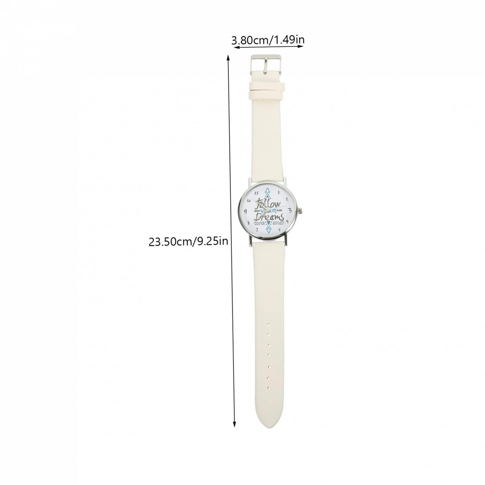 Женские Часы Healvian 1 Set с Кожаным Ремешком Белые с Дизайнерским Стилем для Досуга и Особых Событий, Белый, фото №2