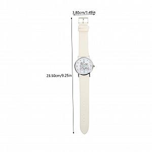 Женские Часы Healvian 1 Set с Кожаным Ремешком Белые с Дизайнерским Стилем для Досуга и Особых Событий, Белый synthetic.ua - Фото 1