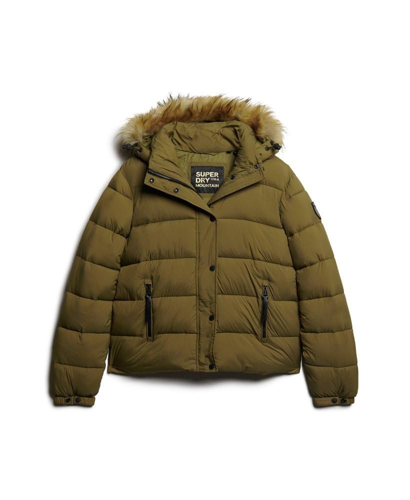 Куртка Superdry Пуховик з коротким капюшоном та штучним хутром Жіночий, фото №6