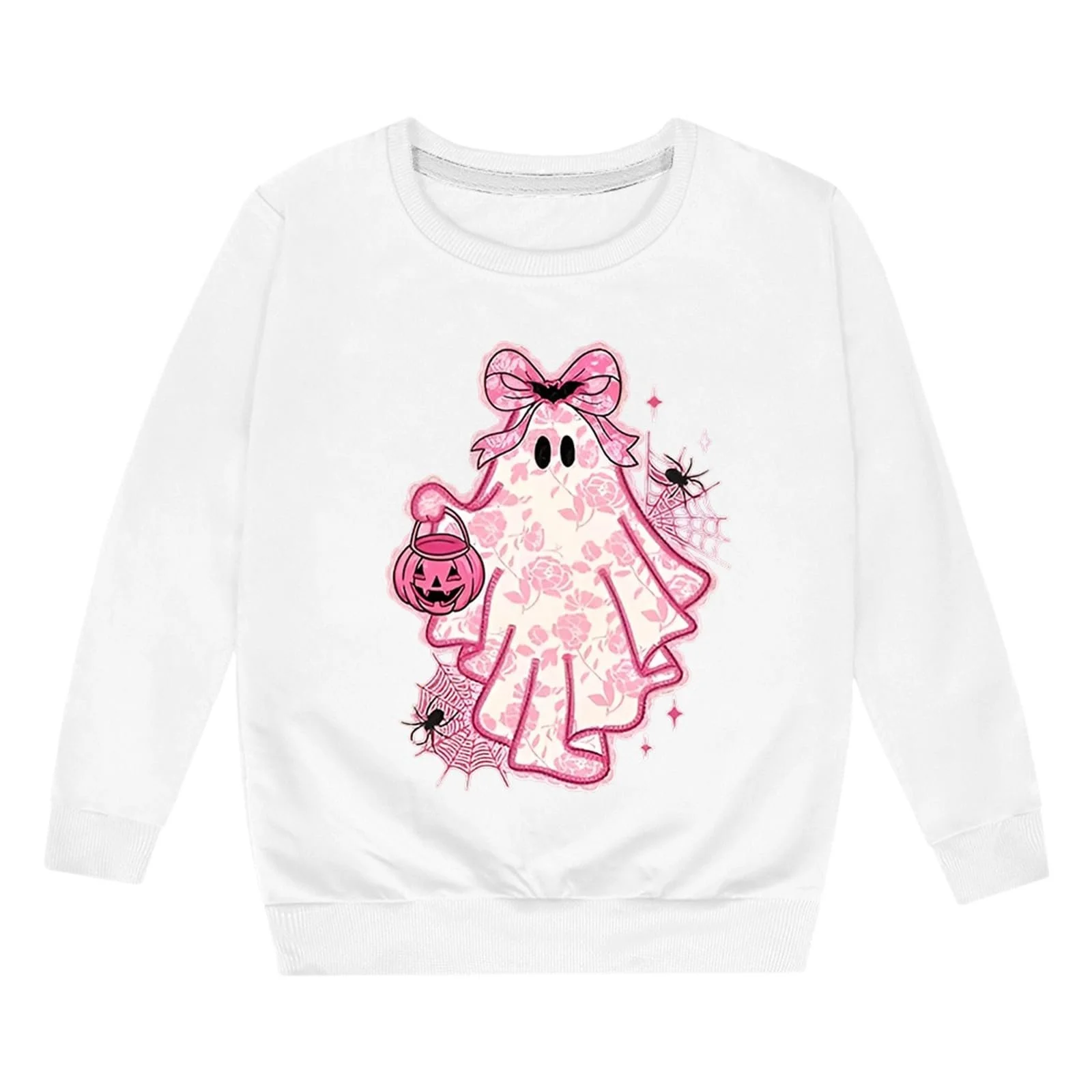 Рубашка с длинными рукавами для девочки Осень - Милый свитшот с хеллоуинским принтом, повседневный детский свитшот с круглым вырезом и длинными рукавами, фото №2