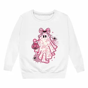 Рубашка с длинными рукавами для девочки Осень - Милый свитшот с хеллоуинским принтом, повседневный детский свитшот с круглым вырезом и длинными рукавами synthetic.ua - Фото 1