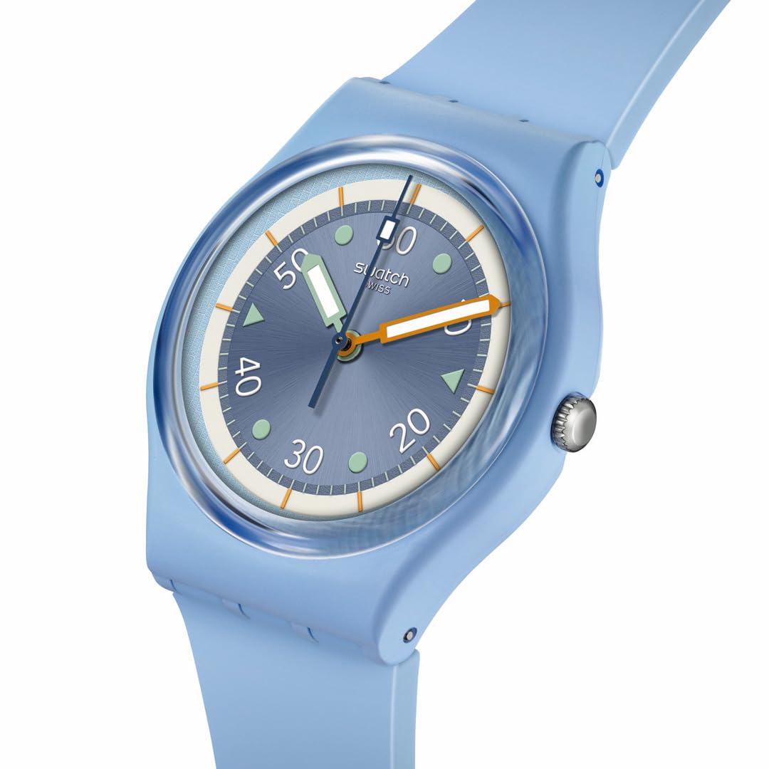 Женские часы Swatch Frozen Waterfall Collection Power of Nature, синие, браслет, фото №3