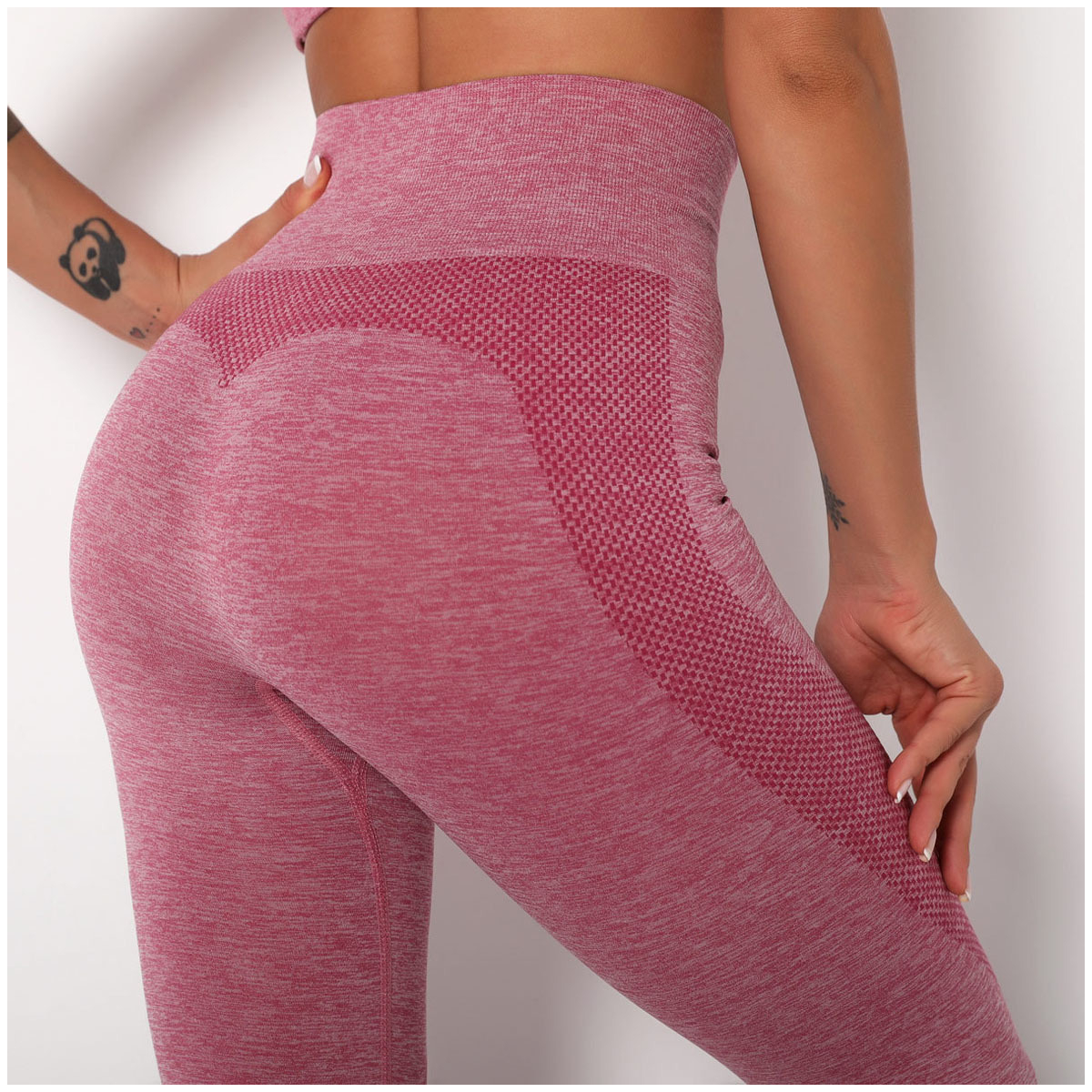 Леггинсы женские спортивные 9666 M розовые, фото №2