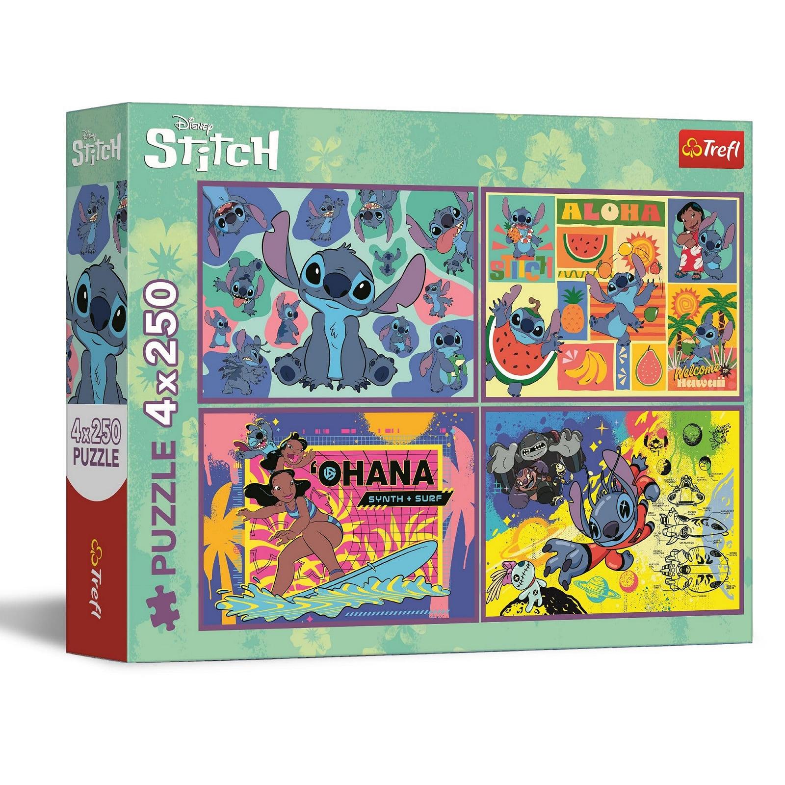 Пазли 4-в-1 Trefl Lilo & Stitch The Extraordinary Stitch 4 x 250 елементів, фото №1