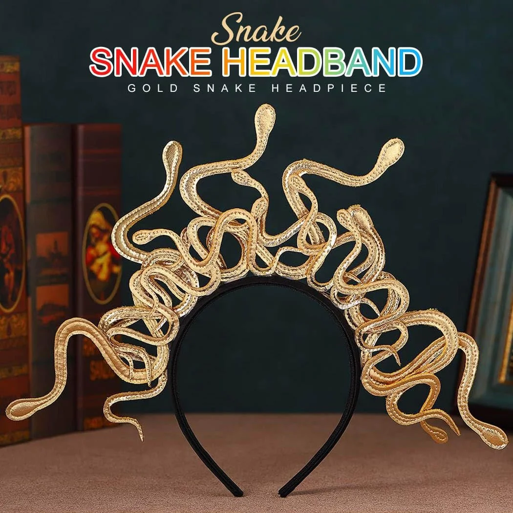 Обруч на голову Змія Медуза Reaky Золотистий, фото №2