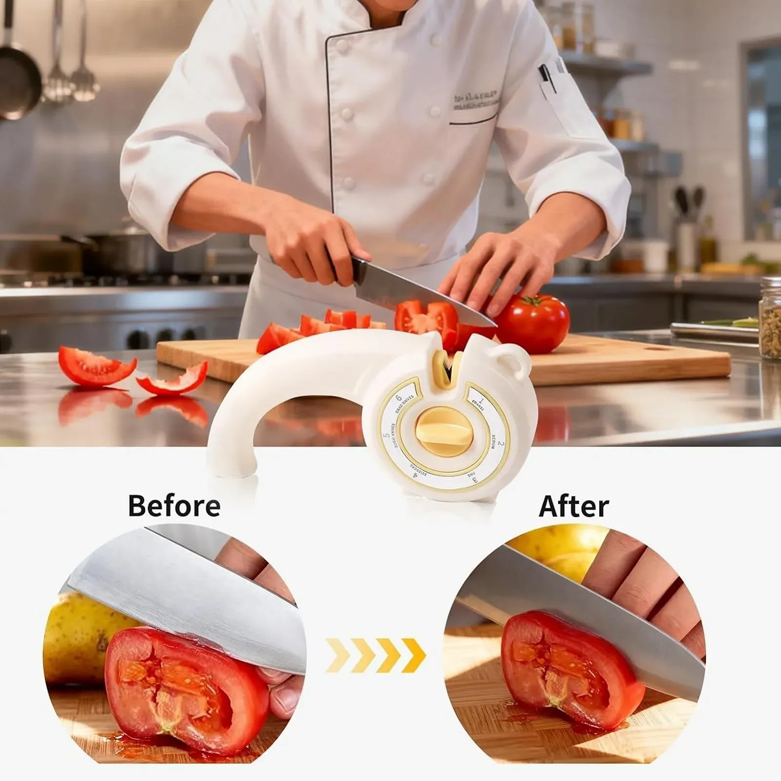 Точило для ножів ручне з нековзною основою та ергономічною ручкою портативне, фото №8