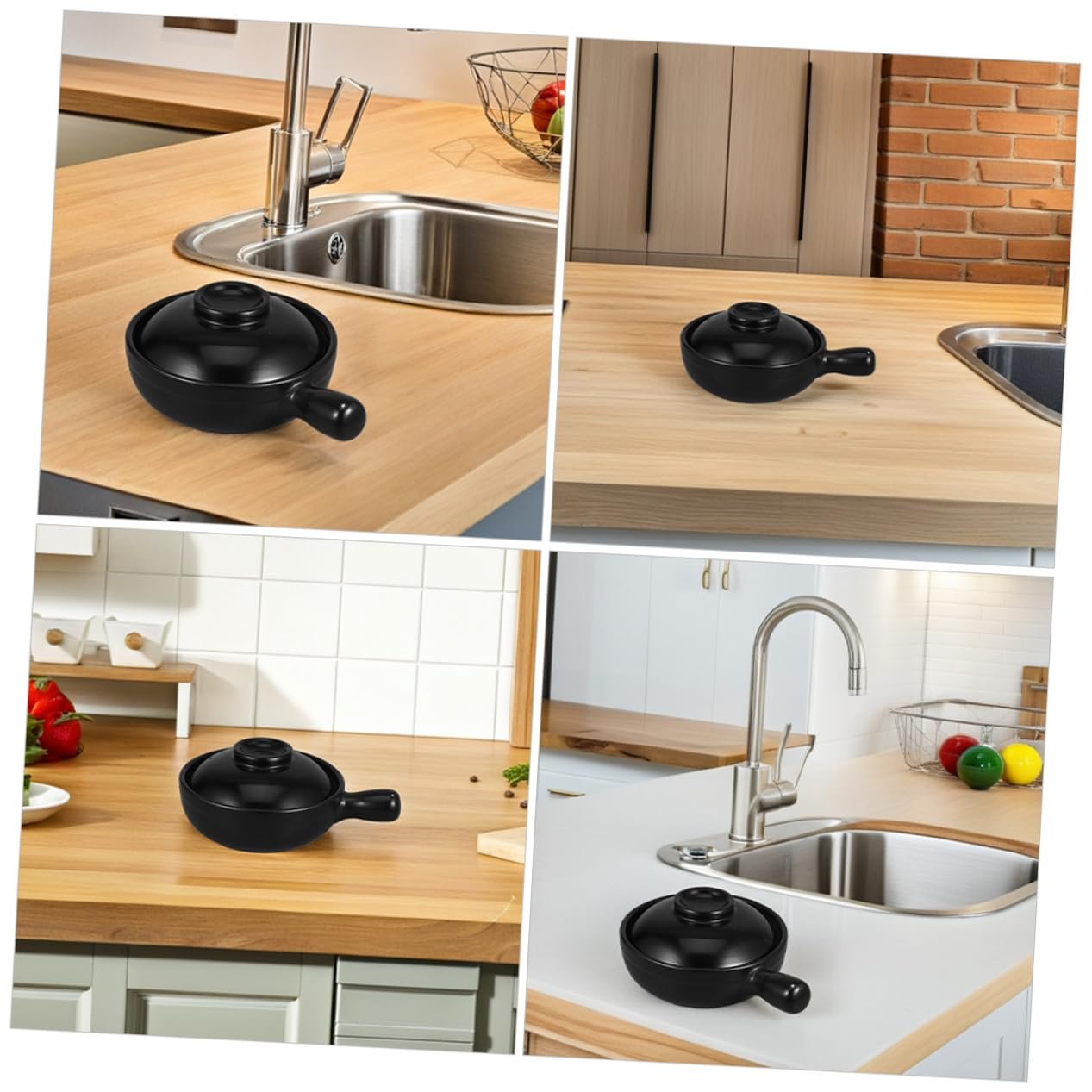 Глиняный горшок Японский Donabe С крышкой Керамический Маленький, фото №7