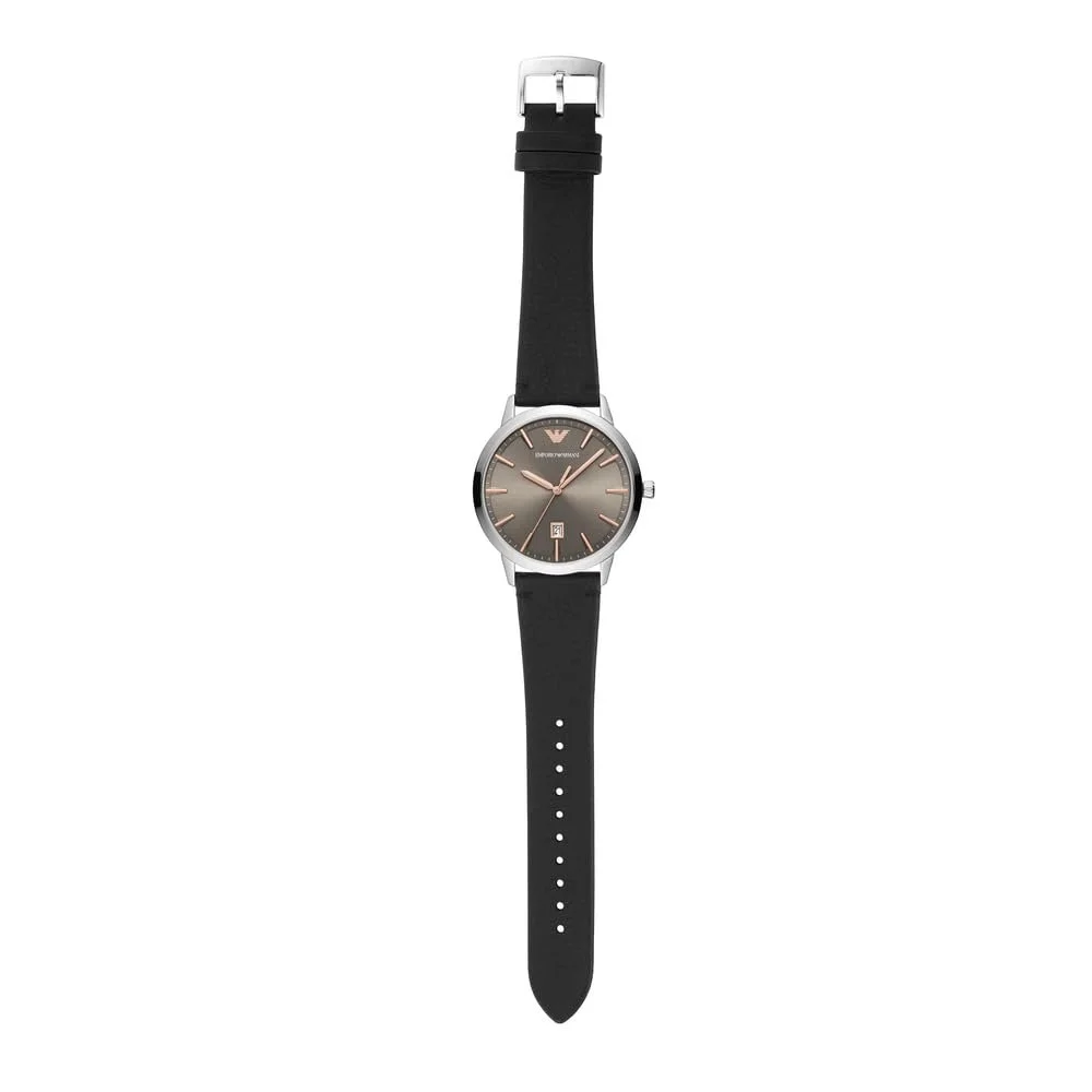 Часы Emporio Armani Мужские Кварцевые С датой Ремешок кожаный, корпус 43 мм, фото №7