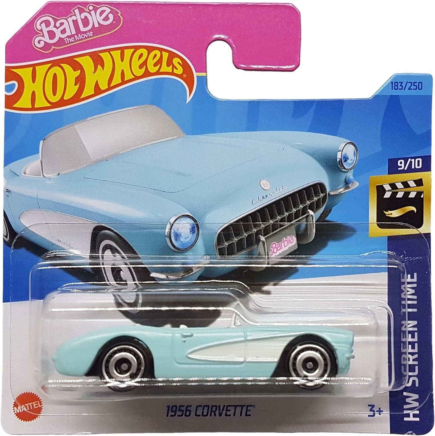 Hot Wheels HW Screen Time 1956 Corvette HKK87 Barbie The Movie Short Card 2023, фото №1
