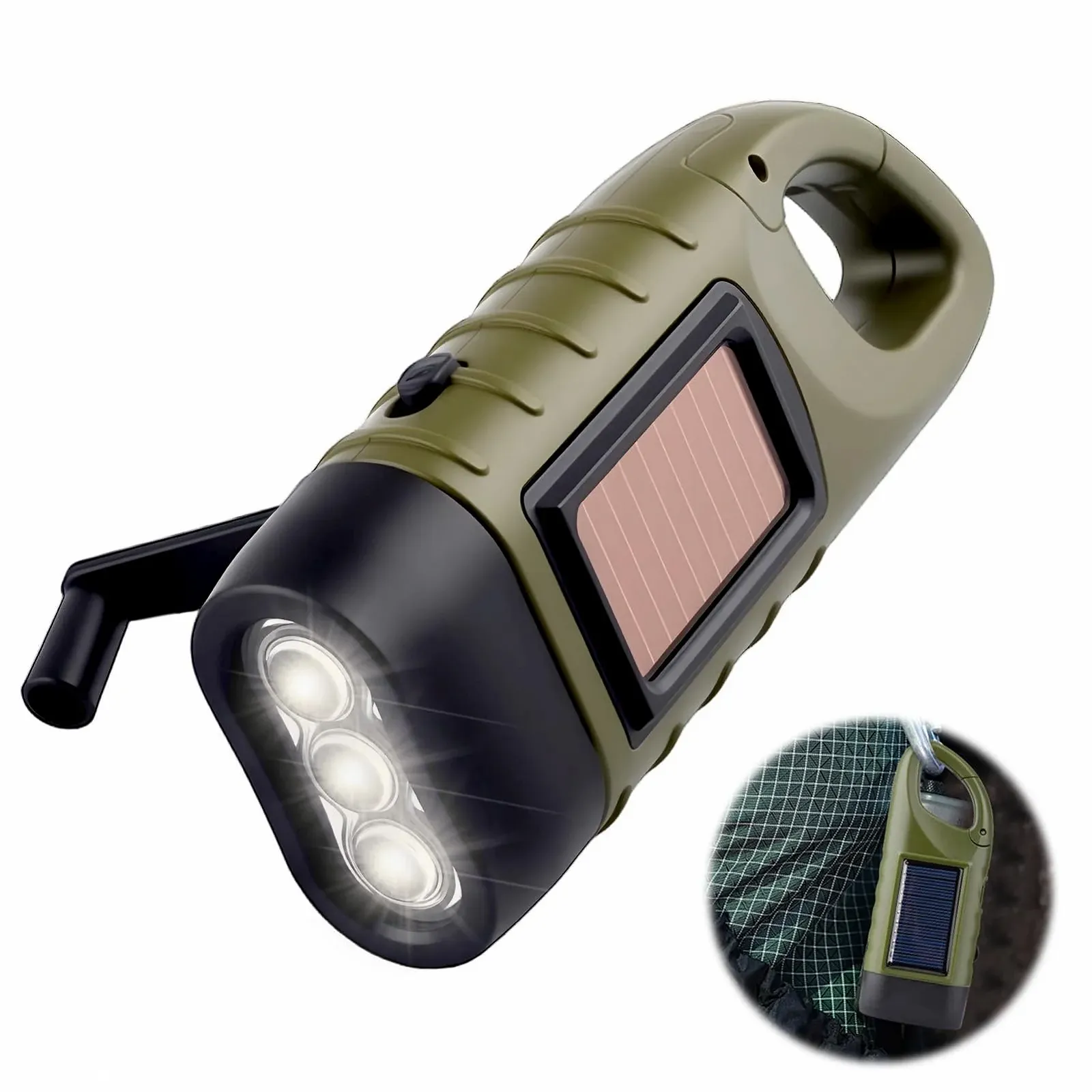 Ліхтар ручний з сонячною панеллю LED аварійний з ручкою та сонячною панеллю, водонепроникний для кемпінгу, походів, фото №8