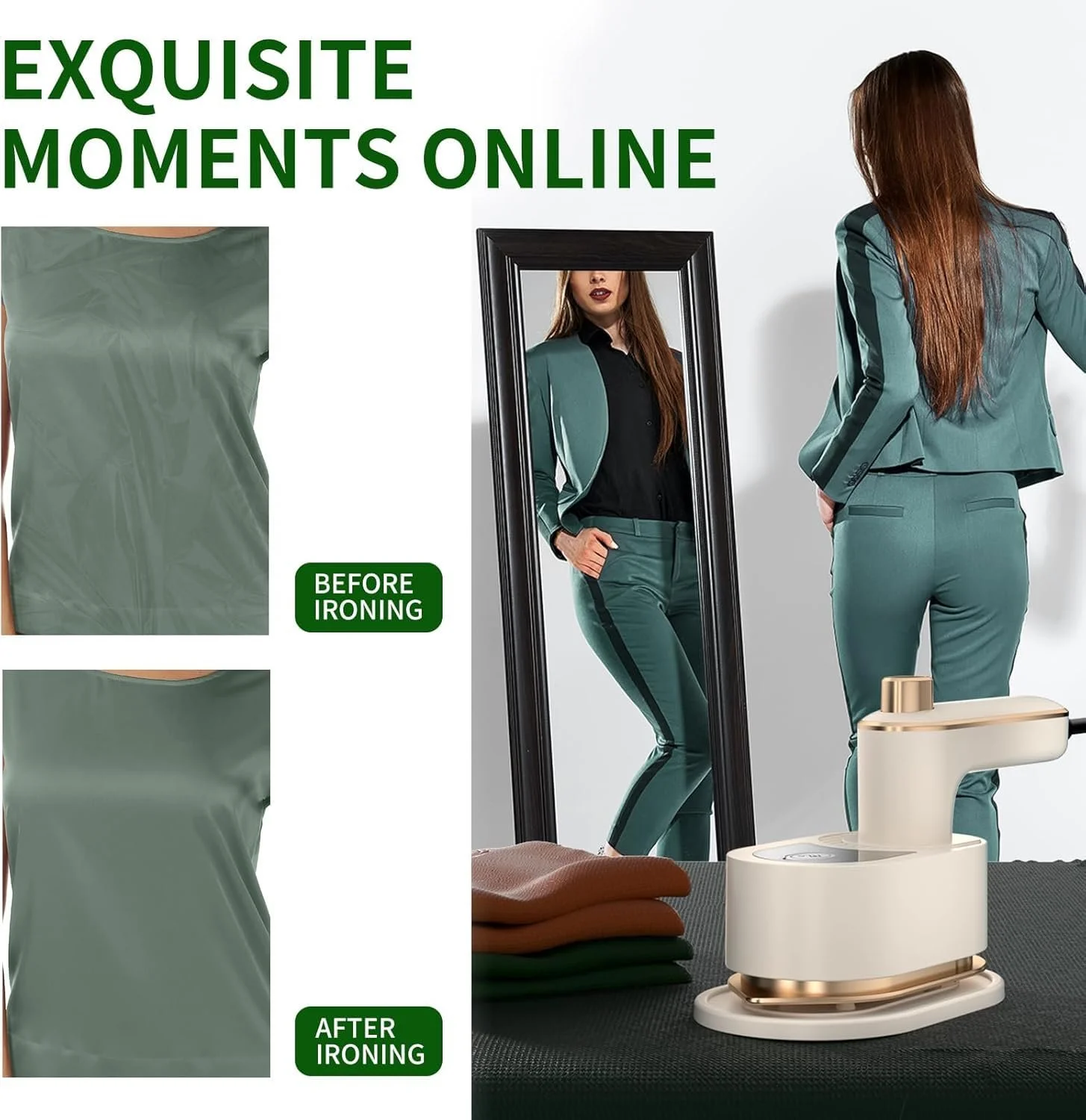 Дорожный утюг-отпариватель 2 в 1 1500W 180° Foldable Portable, фото №5