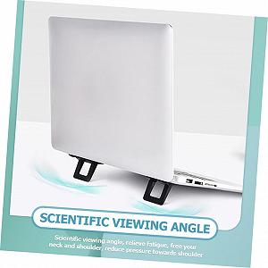 Подставка для ноутбука складная PC Материал Прочная Эргономичная до способствует вентиляции Портативная для дома, офиса и путешествий Черный synthetic.ua - Фото 1