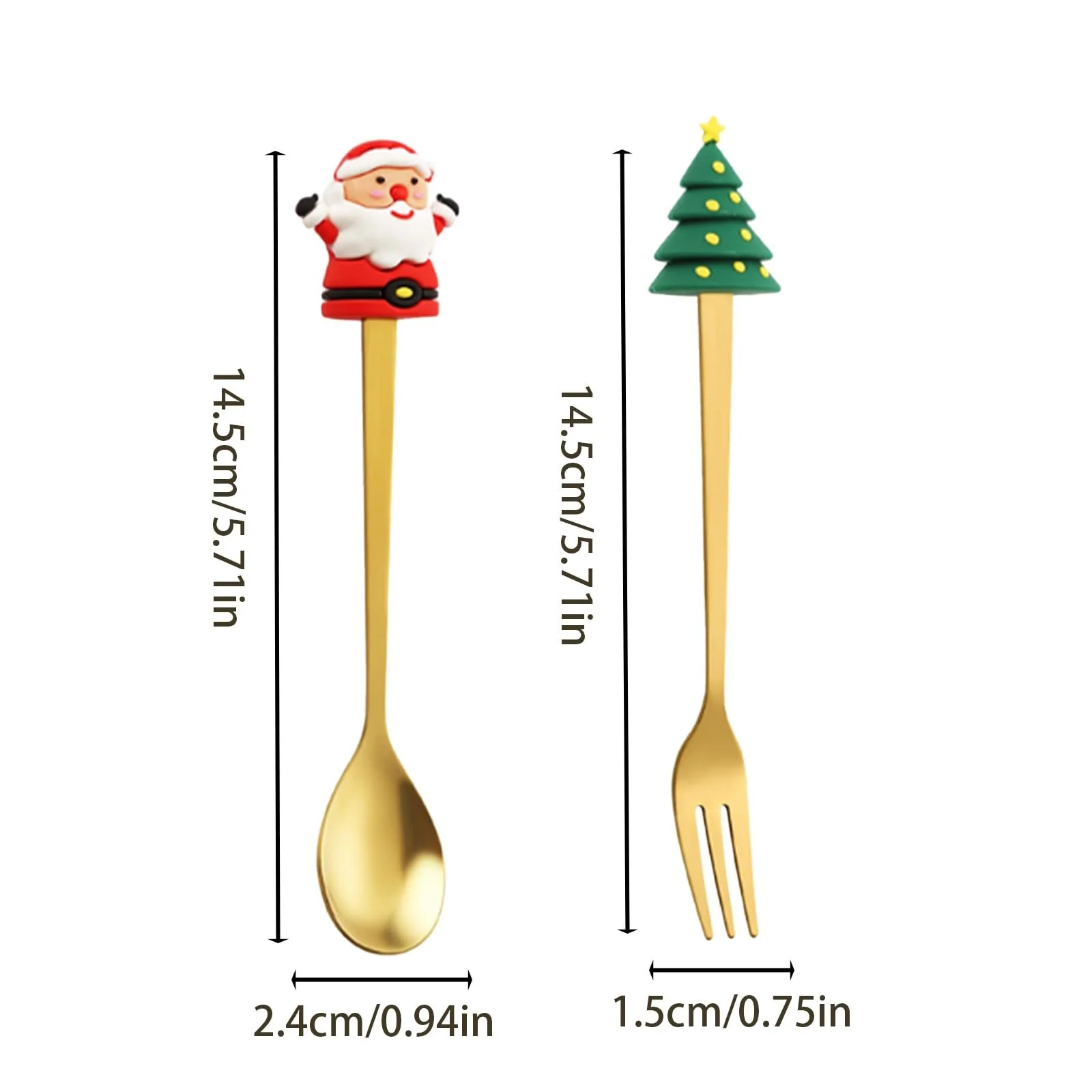 Набір виделок і ложок Vastsea на різдвяну тематику, 4 шт, фото №4 Набір виделок і ложок Vastsea на різдвяну тематику, 4 шт, фото №4